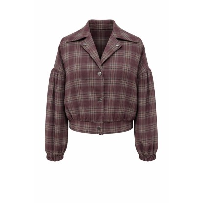 BOMBER VINO TARTAN