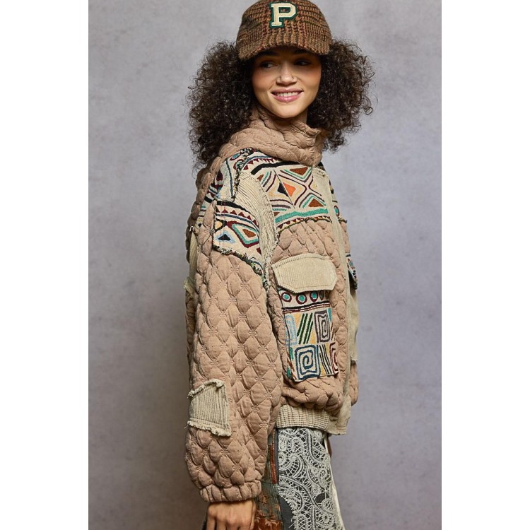 BOMBER TAUPE ACOLCHADA