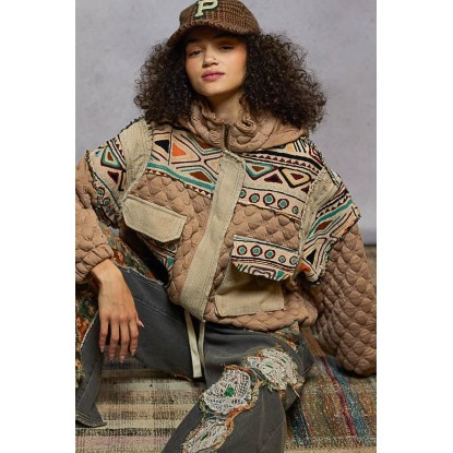 BOMBER TAUPE ACOLCHADA