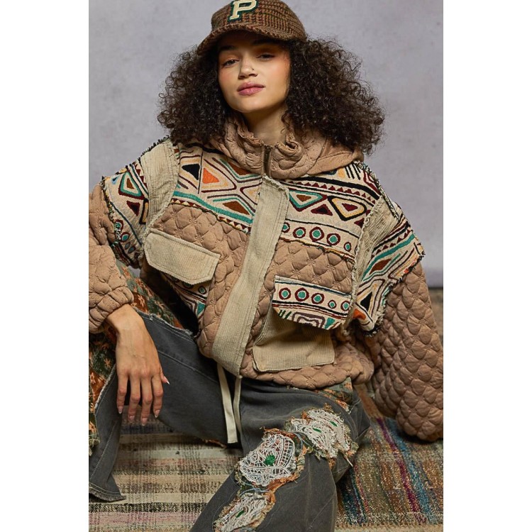 BOMBER TAUPE ACOLCHADA