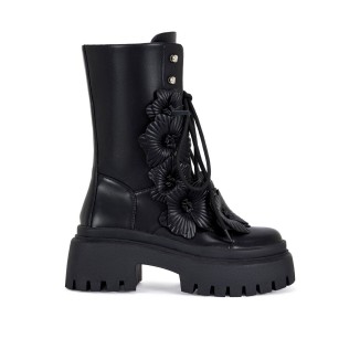BOTAS NEGRAS FLOR 3D MINERA