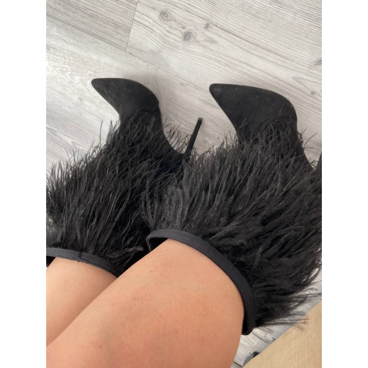 BOTAS TUBO PLUMAS NEGRA 