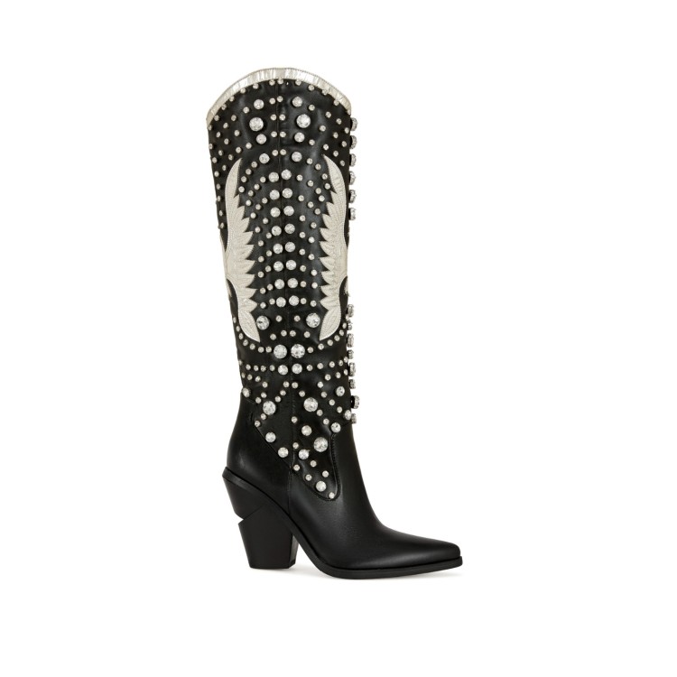 BOTAS FLECOS CRISTAL NEGRO 
