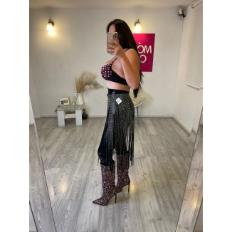 BRALETTE NEGRO PIEDRAS ROSA