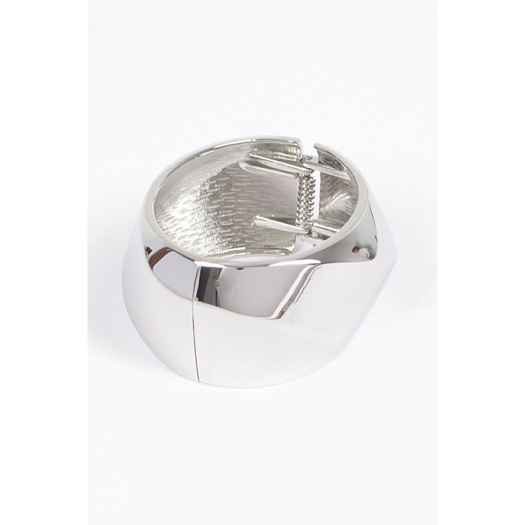 BRAZALETE PLATA CROMADO METALICO BORDES SUAVES