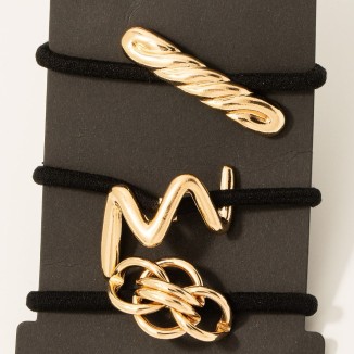 3 LIGAS METALICAS DORADO PARA CABELLO