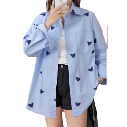 CAMISA AZUL CORAZONES