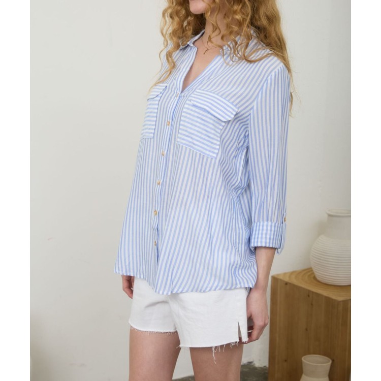 CAMISA RAYAS AZUL REGULAR