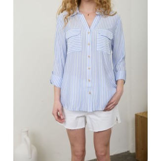 CAMISA RAYAS AZUL REGULAR