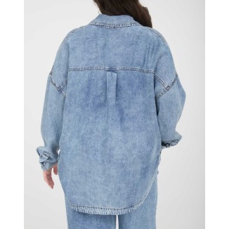 CAMISA PLUS DENIM DESLAVADO
