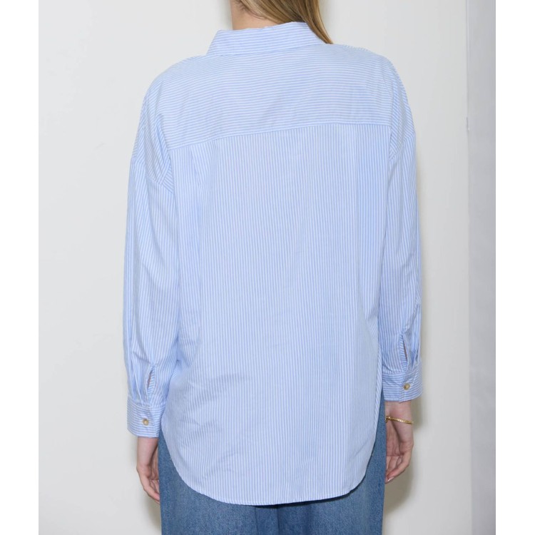 CAMISA RAYAS AZUL CLARO XL