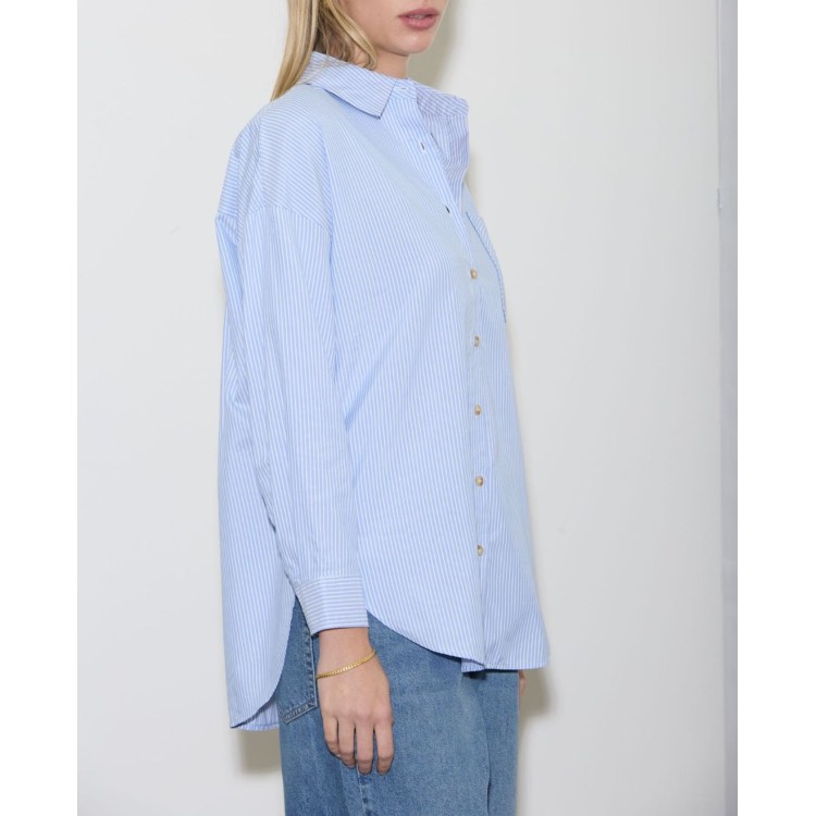 CAMISA RAYAS AZUL CLARO XL