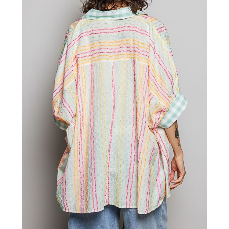 CAMISA IVORY MULTICOLOR LINEAS