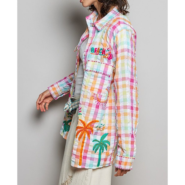 CAMISA MULTI NARANJA ROSA