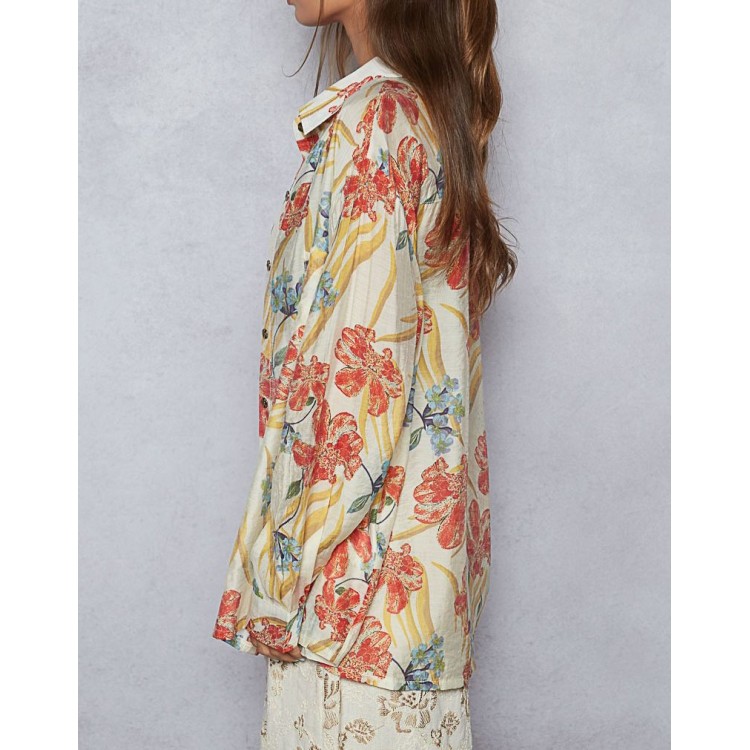 CAMISA FLORAL BEIGE MULTI