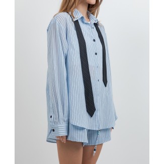 CAMISA AZUL RAYAS CORBATA