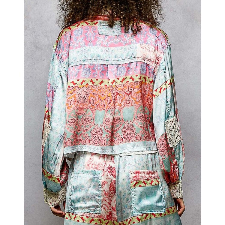 CAMISA SEDA ROSA MULTI