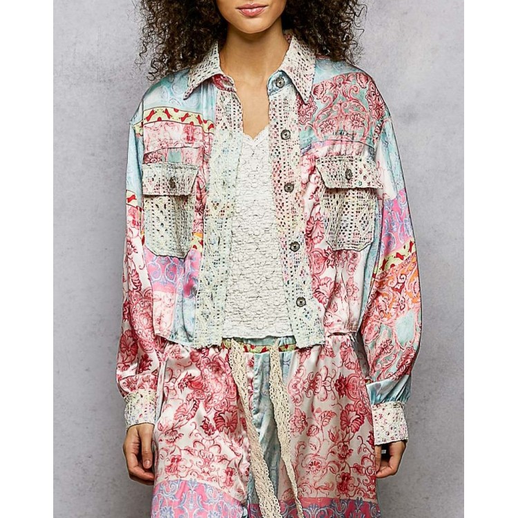 CAMISA SEDA ROSA MULTI