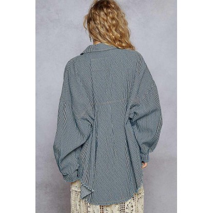 CAMISERA DENIM RAYAS CLARA