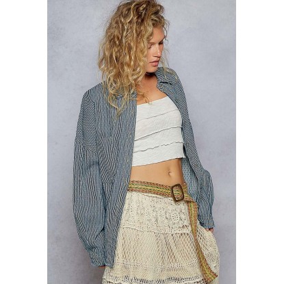 CAMISERA DENIM RAYAS CLARA