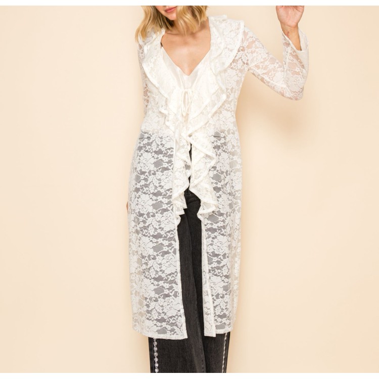 CARDIGAN ENCAJE BLANCO