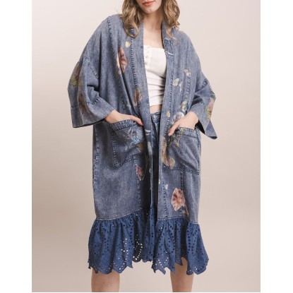 CARDIGAN DENIM OLAN CROCHET