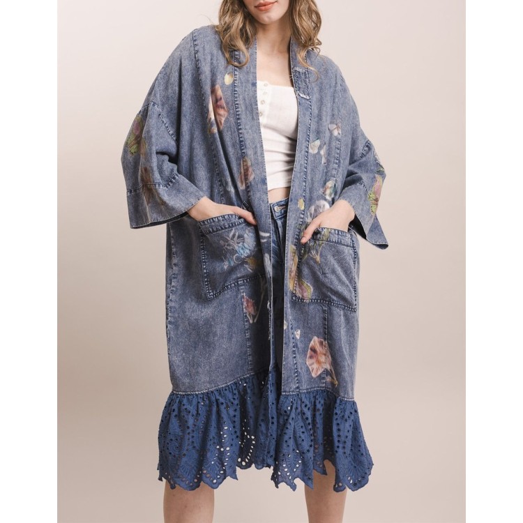 CARDIGAN DENIM OLAN CROCHET