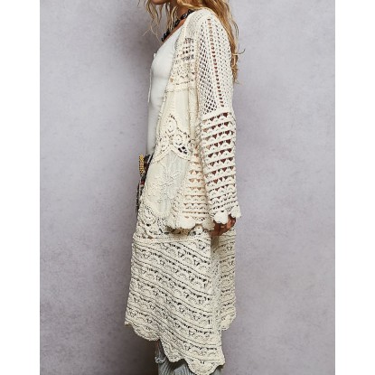 CARDIGAN CROCHET CREMA
