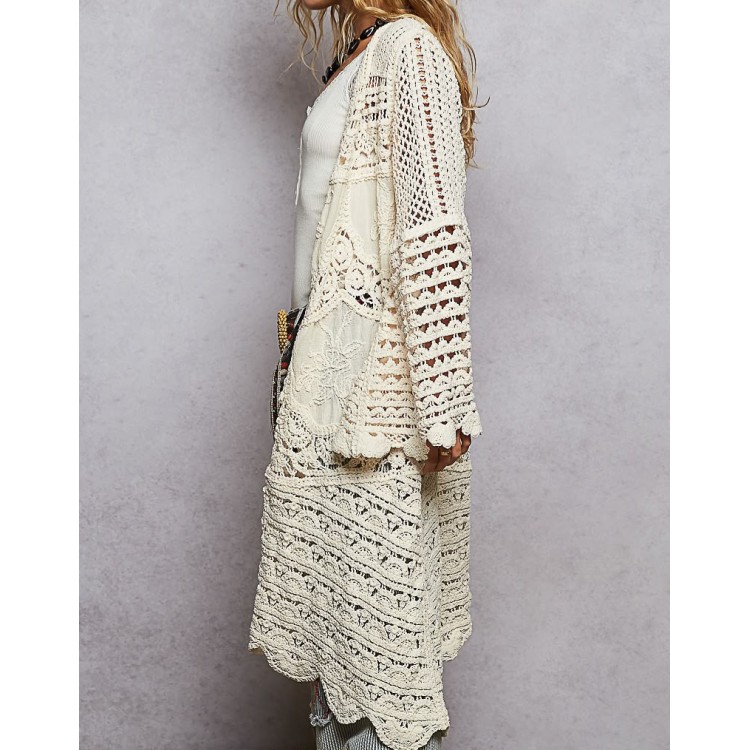 CARDIGAN CROCHET CREMA