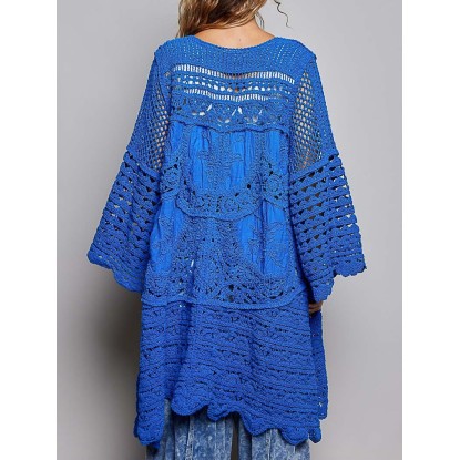 CARDIGAN AZUL REY CROCHET