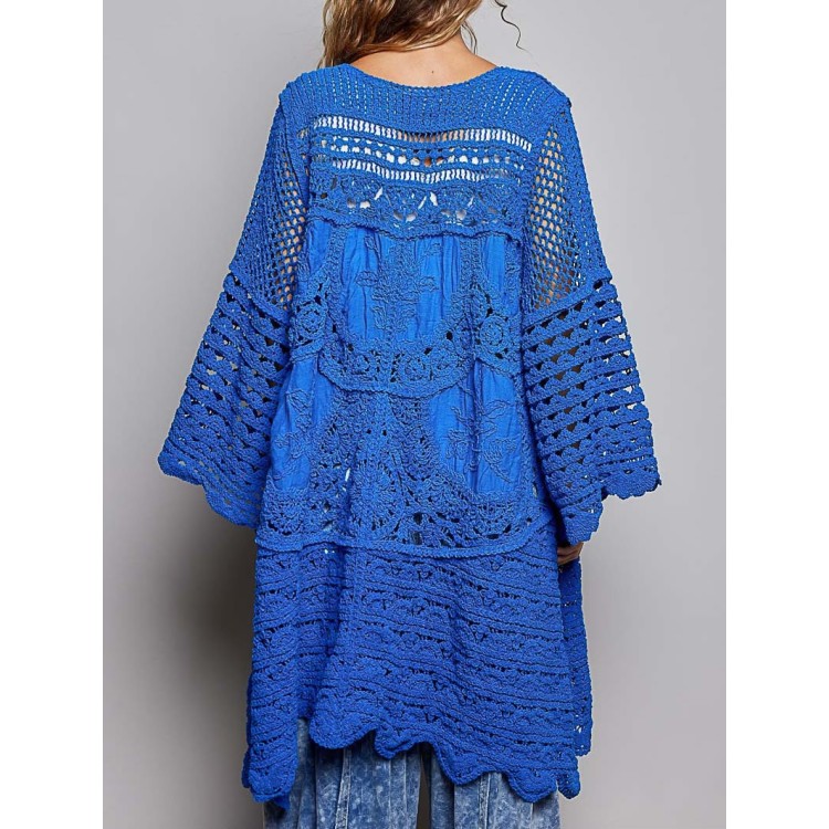 CARDIGAN AZUL REY CROCHET