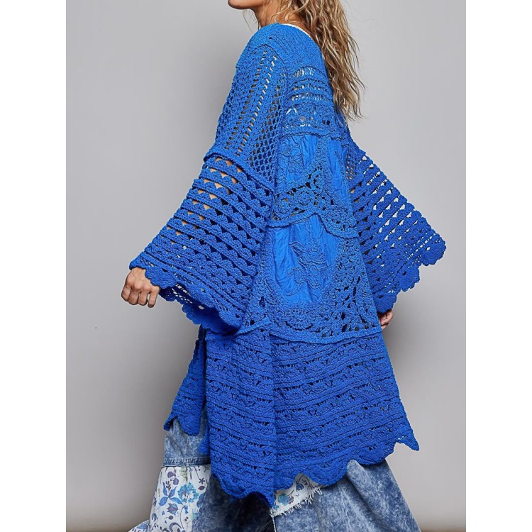 CARDIGAN AZUL REY CROCHET