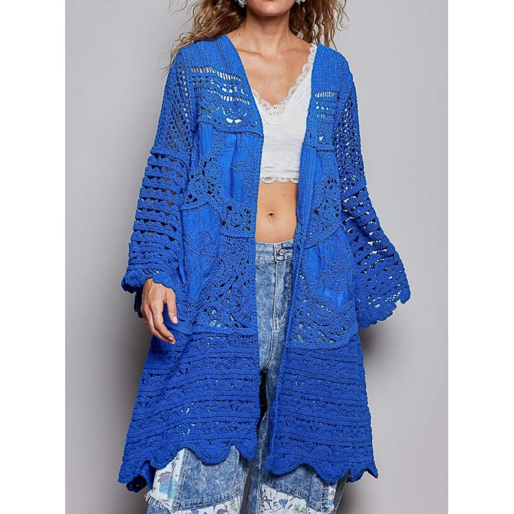 CARDIGAN AZUL REY CROCHET
