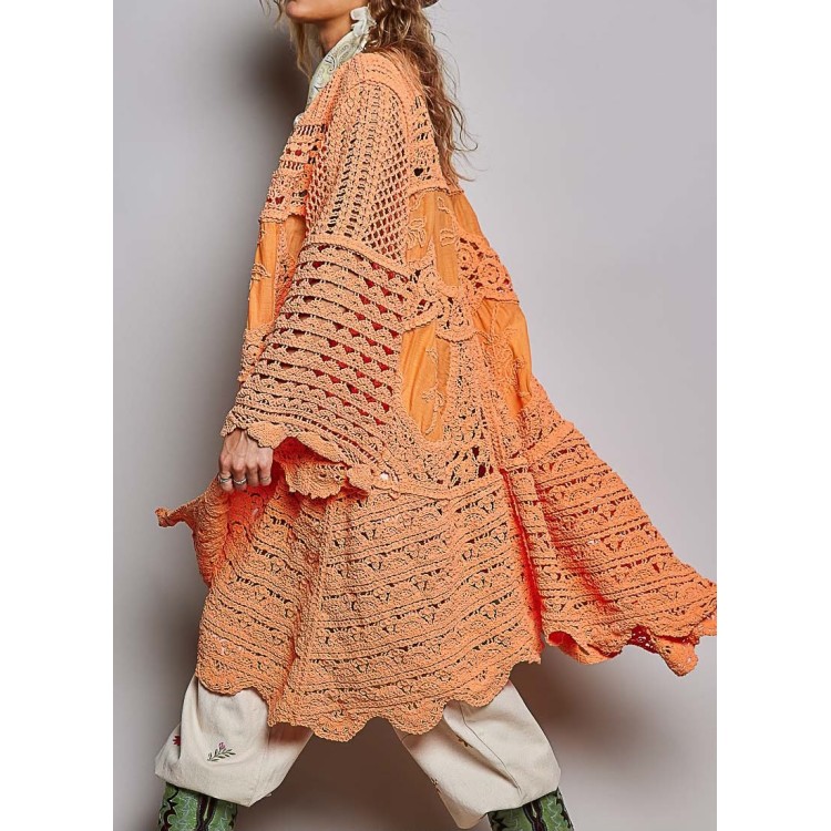 CARDIGAN NARANJA CROCHET