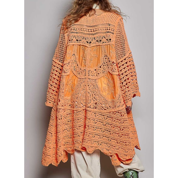 CARDIGAN NARANJA CROCHET