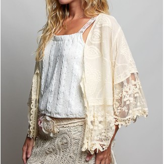 CARDIGAN NATURAL CROCHET
