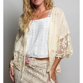CARDIGAN NATURAL CROCHET