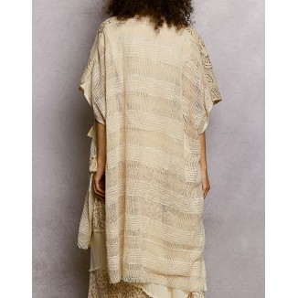 CARDIGAN CROCHET MOTAS NATURAL