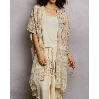 CARDIGAN CROCHET MOTAS NATURAL