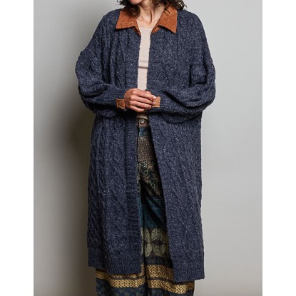 CARDIGAN AZUL TRENZADO