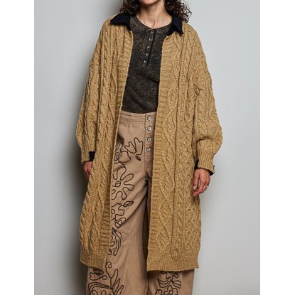 CARDIGAN CAFE CAMELL TRENZADO