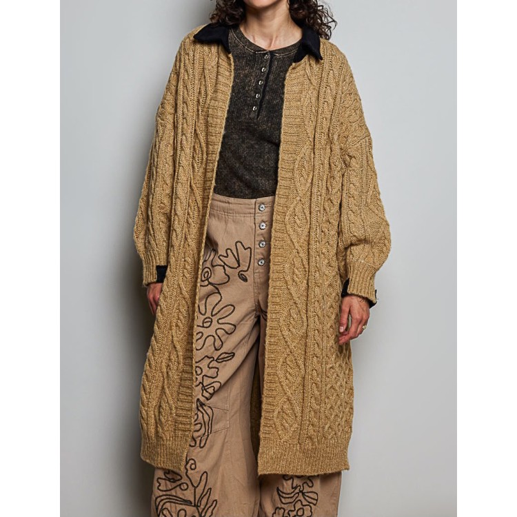 CARDIGAN CAFE CAMELL TRENZADO