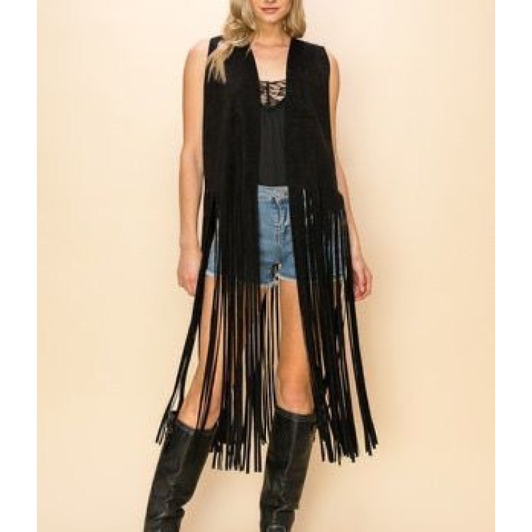 CHALECO FLECOS MAXI NEGRO