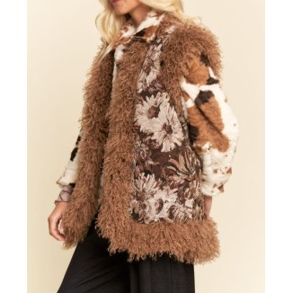 CHALECO FLORAL CAFE PELUCHE