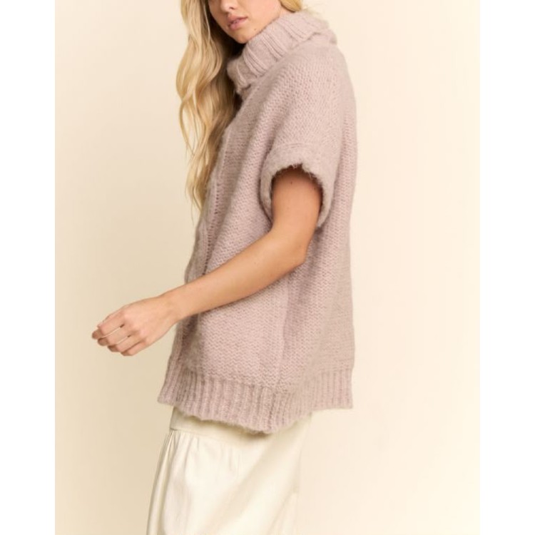 CHALECO TAUPE TEJIDO TRENZA