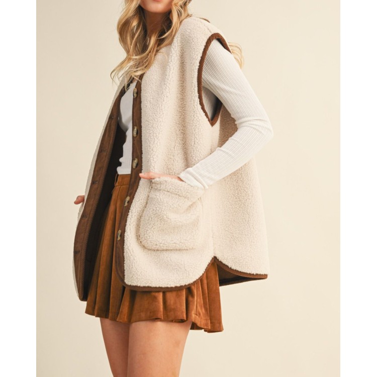 CHALECO BORREGO BEIGE