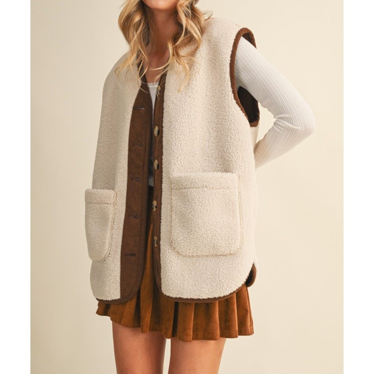 CHALECO BORREGO BEIGE