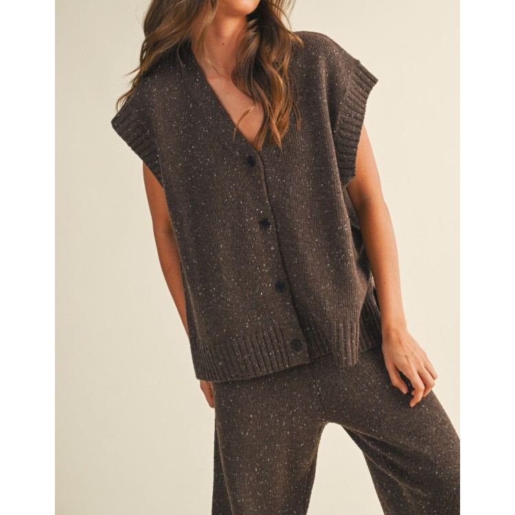 CHALECO CAFE OVERZISED