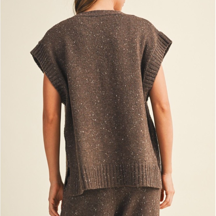 CHALECO CAFE OVERZISED