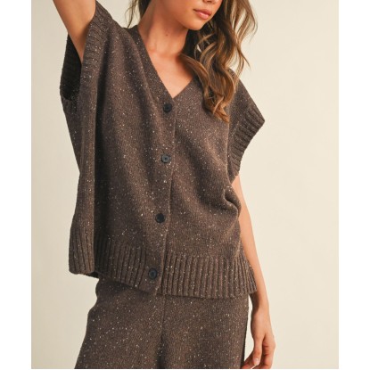 CHALECO CAFE OVERZISED